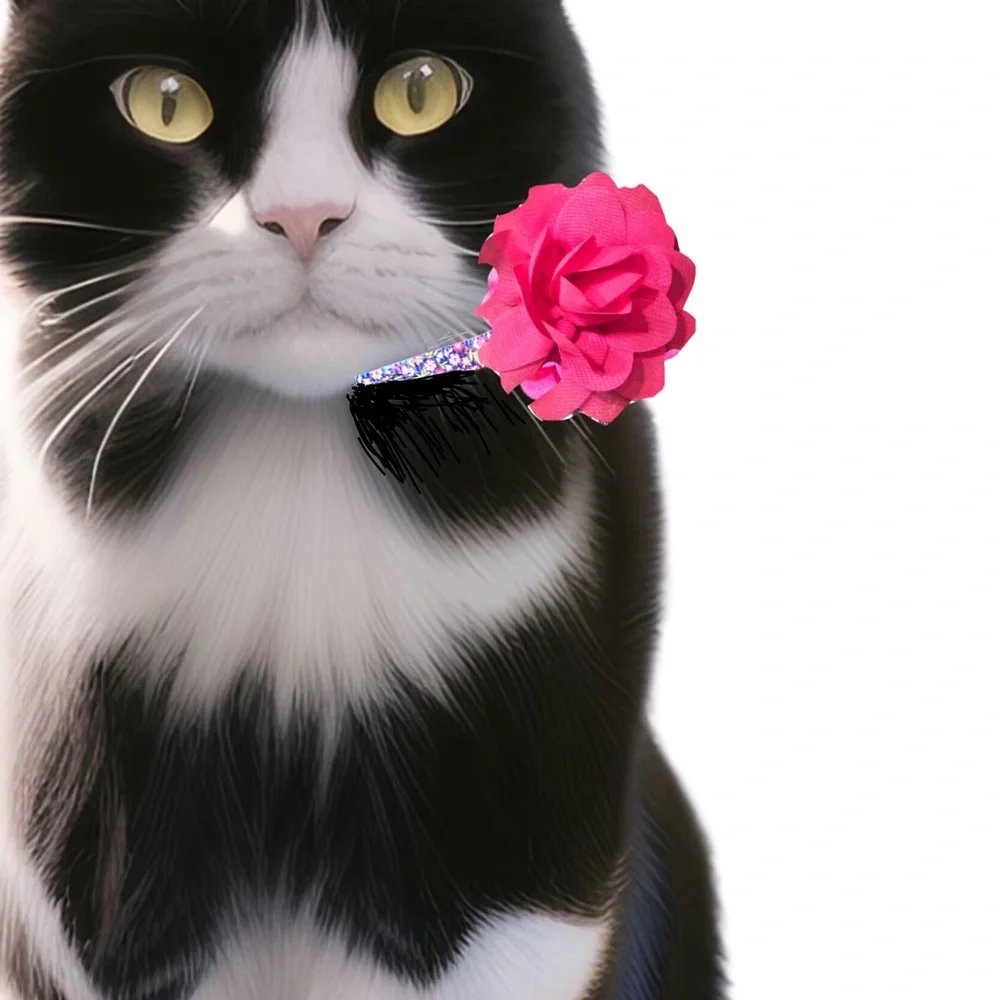 Vibrant Floral Cat Collar with Pink Bloom